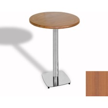Dockers Bistro Masa Tokyo Kromnikel - (Werzalit, Wermodin ve Allzalit Tabla 70 cm Çap) - Koyu Ahşap