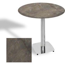 Dockers Tokyo Yuvarlak Masa (Kromnikel) Çap 60CM - (Werzalit, Wermodin ve Allzalit Tabla) - Halong