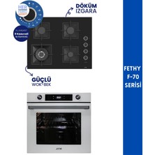 Ferre ve Afm Tech Marka/fethy F-70 Turbolu 2'li Siyah-Beyaz Ankastre Set (SC405-WFA Wok + FM7701)