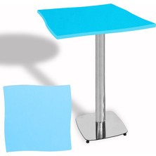 Dockers Dalgalı Kare Bistro Wermodin Masa 67X67 cm Tokyo Serisi (Kromnikel) - Turkuaz