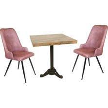 Dockers Çipa Laminat Kare - Çırağan 2li Masa Takımı - Pembe