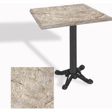 Dockers Çipa Döküm Ayak Kare Masa 80X80 cm - (Werzalit, Wermodin ve Allzalit Tabla) - Scala Marble