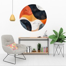 KOSS Dijital Modern Renkli Desenler Yuvarlak Sticker, Yuvarlak Şekilli Sticker, Minimal Şekiller Duvar Dekoru