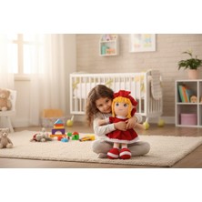 Renkli Düşler Atölyesi Mira Peluş Kırmızı Bez Bebek 70 Cm/ Oyun Arkadaşı/ Oyuncak Peluş Bebek