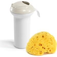 Okbaby Bebek Banyo Seti Splash Bebek Duşu K. Beyaz & Doğal Banyo Süngeri No:14 | Büyük Ince Dokulu