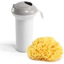 Okbaby Bebek Banyo Seti Splash Bebek Duşu A. Gri & Doğal Banyo Süngeri No:12 Orta