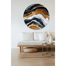 KOSS Dijital Modern Renkli Yuvarlak Sticker, Yuvarlak Şekilli Sticker, Soyut Mermer Deseni Duvar Dekoru