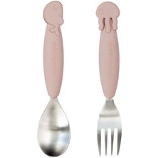 Done By Deer Done by Deer - Sea Friends - Paslanmaz Çelik Çatal ve Kaşık Seti - Pembe