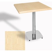Dockers Tokyo Kare Masa (Kromnikel) 80X80 cm - (Werzalit, Wermodin ve Allzalit Tabla) - Akçaağaç