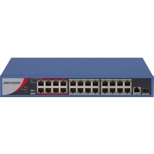 Hikvision Hıkvısıon DS-3E0326P-E/M(B) 26 Port Mbit 24 Port Poe 250W 1xgbit+1xsfp Uplink Desktop Yönetilemez Metal Kasa Switch