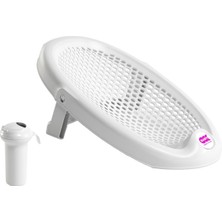 Okbaby Bebek Banyo Seti Jelly Küvet Adaptörü & Splash Bebek Duşu K. Beyaz
