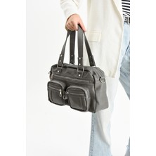 Mega Çanta Lizbon/yumuşak Deri Çok Bölmeli Kadın Kol Çantası