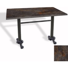 Dockers Çipa Döküm Ayak Masa 70X120 cm - (Werzalit, Wermodin ve Allzalit Tabla) - Metalic Oxid 3