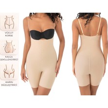 bipamuk Kadın Tam Boy Askılı Korse Lazer Kesim Dikişsiz Tam Boy Korse 2 Beden İnce Gösterir