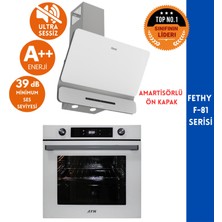 Ferre ve Afm Tech Markalı Fethy- F-81 Sessiz Turbolu 2'li  Beyaz Cam Ankastre Set (D081-SA +FM7701)