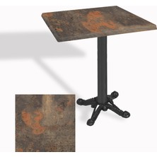 Dockers Çipa Döküm Ayak Kare Masa 80X80 cm - (Werzalit, Wermodin ve Allzalit Tabla) - Metal Oxid 1