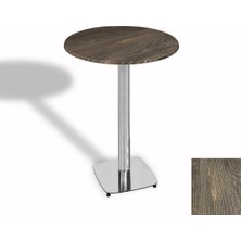 Dockers Bistro Masa Tokyo Kromnikel - (Werzalit, Wermodin ve Allzalit Tabla 70 cm Çap) - Old Pine