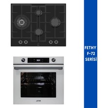 Ferre ve Afm Tech Marka/ Fethy F-72 Turbolu 2'li Siyah- Beyaz Ankastre Set (ED075-WFA Wok + FM7701)