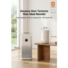 Xiaomi Çift Lazer Sensörlü Profesyonel Hava Temizleyici 60M² Pm2.5 ve PM10 Göstergeli Üst Kapak Çıkarılabilir Yıkanabilir + Hava Nemlendirici