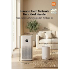Xiaomi Büyük Boy Akıllı Hava Temizleme Makinesi 8330 Litre Hava Sirkülasyonu Alerji ve Tüy Dostu Sessiz Mod + Hava Nemlendirici