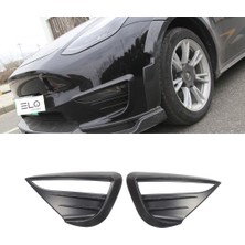 Ramm Tesla Model Y Ön Sis Lambası Kaşı Upgrade Geniş Tip - 2 Adet - Mat Siyah
