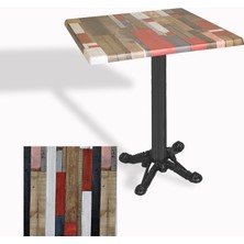 Dockers Çipa Döküm Ayak Kare Masa 70X70 cm - (Werzalit, Wermodin ve Allzalit Tabla) - Redwood