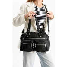 Mega Çanta Lizbon/yumuşak Deri Çok Bölmeli Kadın Kol Çantası