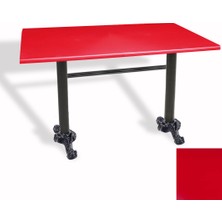 Dockers Çipa Döküm Ayak Masa 80X140 cm - (Werzalit, Wermodin ve Allzalit Tabla) - Kırmızı