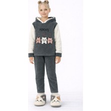 Kız Çocuk Polar Welsoft Pijama Takımı – Soğuk Günler Için Sıcak Tutucu Yumuşak Kumaş 42582 Yeşil