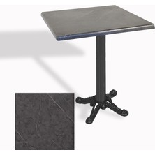 Dockers Çipa Döküm Ayak Kare Masa 70X70 cm - (Werzalit, Wermodin ve Allzalit Tabla) - Grey Marble