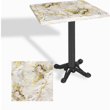 Dockers Çipa Döküm Ayak Kare Masa 60X60 cm - (Werzalit, Wermodin ve Allzalit Tabla) - Gold