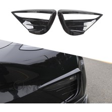 Ramm Tesla Model Y Ön Sis Lambası Kaşı Upgrade Geniş Tip - 2 Adet - Parlak Siyah