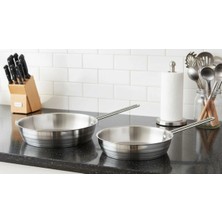 Milanor Aster Paslanmaz Çelik Tava Seti – 24 Cm, 26 cm