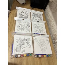 20X20 cm Çocuk Tuval Seti 6’lı – Boya ve Fırça Dahil