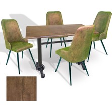 Dockers Çipa - Çırağan Mutfak Masa Takımı - 80X120 (Werzalit, Wermodin ve Allzalit Tabla) - (Rustic  Dark - Kapıçino)