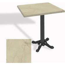 Dockers Çipa Döküm Ayak Kare Masa 80X80 cm - (Werzalit, Wermodin ve Allzalit Tabla) - Golden Marble
