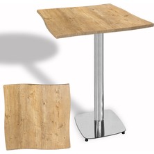 Dockers Dalgalı Kare Bistro Wermodin Masa 67X67 cm Tokyo Serisi (Kromnikel) - Avalon Pine