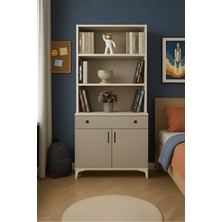 Arion Deniz Kapaklı Şifonyer ve Kitaplık Set |%100MDF Kalitesi | Rehau Kaplama Çekmece ve Kapak Yüzeyleri