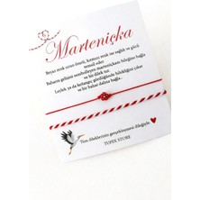 Tupek Store Marteniçka Cam Boncuklu Kırmızı Ip Bileklik – El Yapımı Özel Tasarım Bahar ve Şans Bilekliği