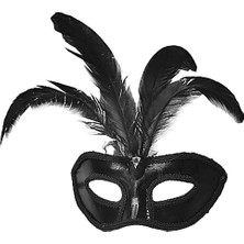 SHN Rugan Kaplama Kırmızı Tüylü Parti Maskesi