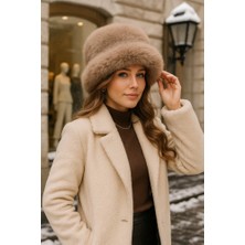 Yake Store  Peluş Ayarlanabilir Vizon Bucket Kalpak Şapka-Bere SPK1142 - Vizon