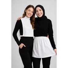 Mirach 2'li Paket Yırtmaçlı Etek ve Dik Yaka Kolsuz Boyunluk Seti