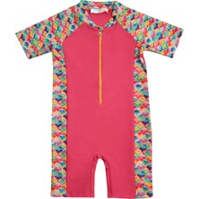 Neopy Uv Korumalı Kısa Kollu Şortlu Tulum Kız Çocuk Yüzücü Mayo 5233 Fuşya