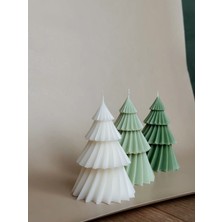 Lumieri Home Candle El Yapımı Dekoratif Mum Soya Wax Yılbaşı Ağacı Mum – 10 cm 3'lü