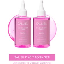 Calliel Cilt Bakım Tonik Seti - Sivilce ve Siyah Nokta Önleyici, Salisilik ve Glikolik Asit İçeren 2'li Set