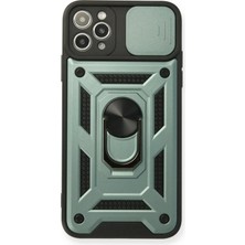   11 Pro Max Kılıf Pars Lens Yüzüklü Silikon - Yeşil