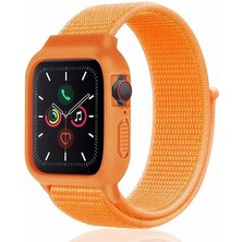   Watch 42MM Hasırlı Cırtcırtlı Kasalı Kordon - Turuncu