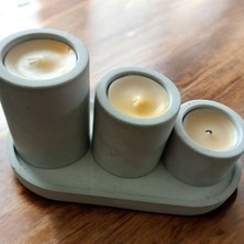 Celestia 3 Lü Tealight Dekoratif Tepsili Mumluk