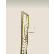 Md Vitrin Dekorasyon 60X190 Tel Pano Stant (Gold) Tekerlekli