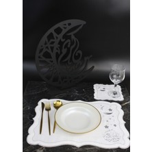 Nakışkonsept Ramazan Mubarek Temalı 6 Kişilik  Yemek Takımı 12 Parça